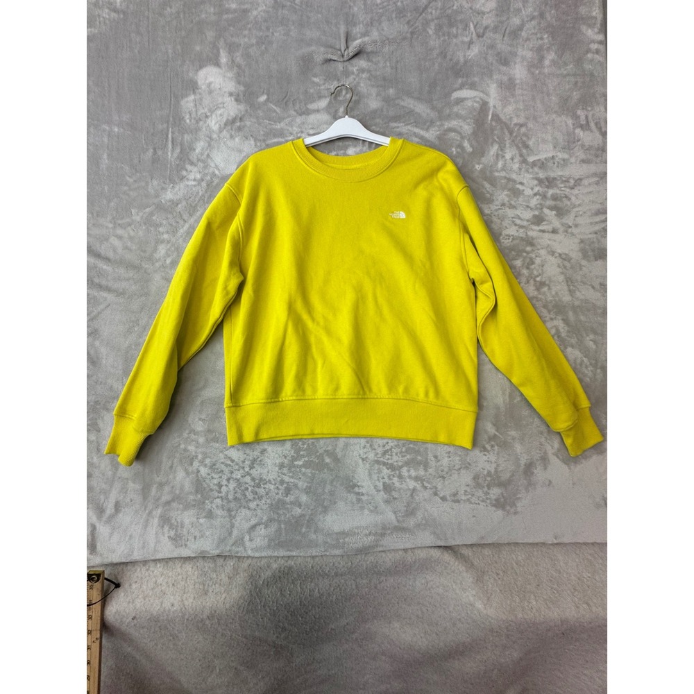 The North Face Womens Yellow Crewneck Sweatshirt Embroidered Logo XS NF0A5ICN